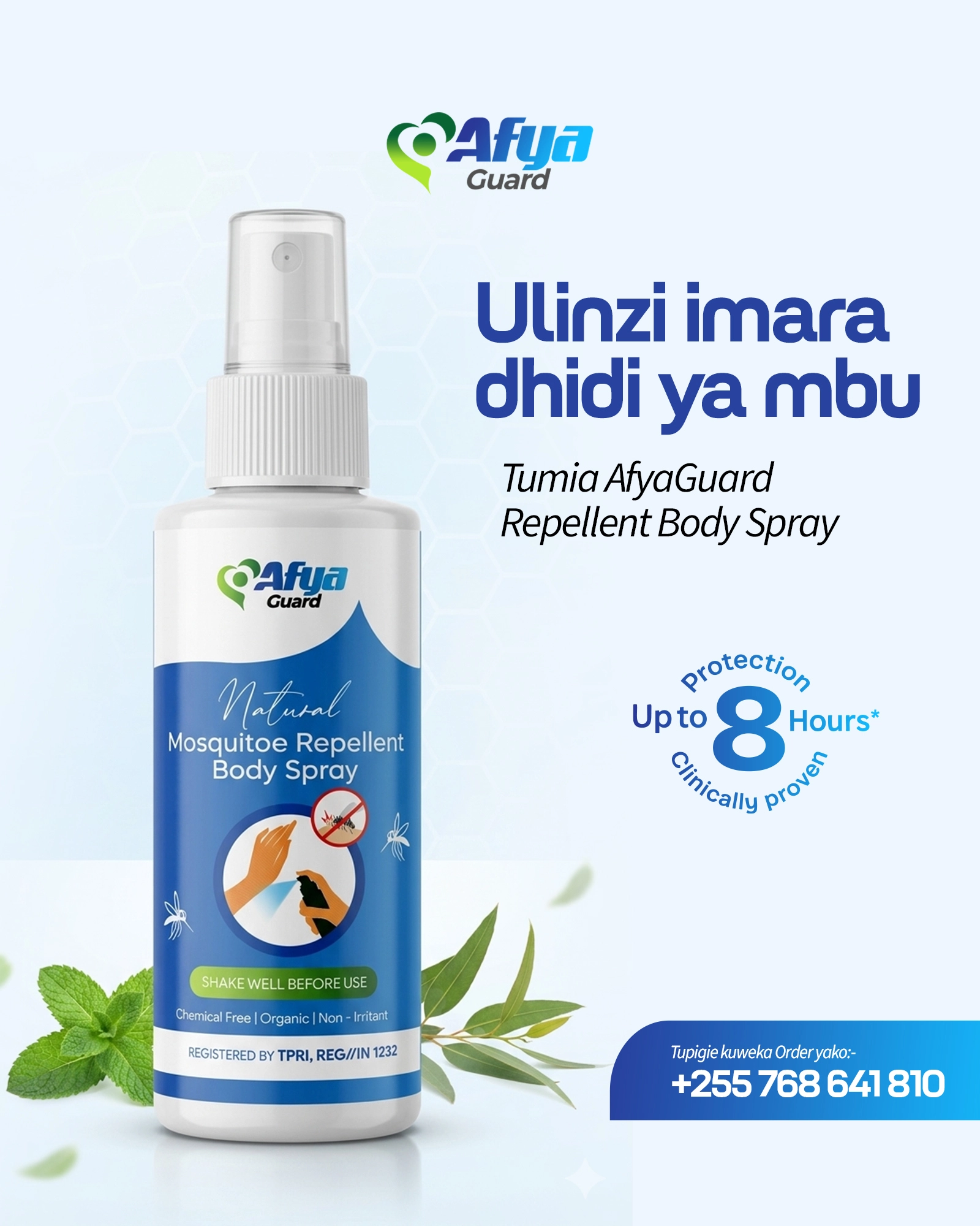 AfyaGuard plant-based mosquito repellent